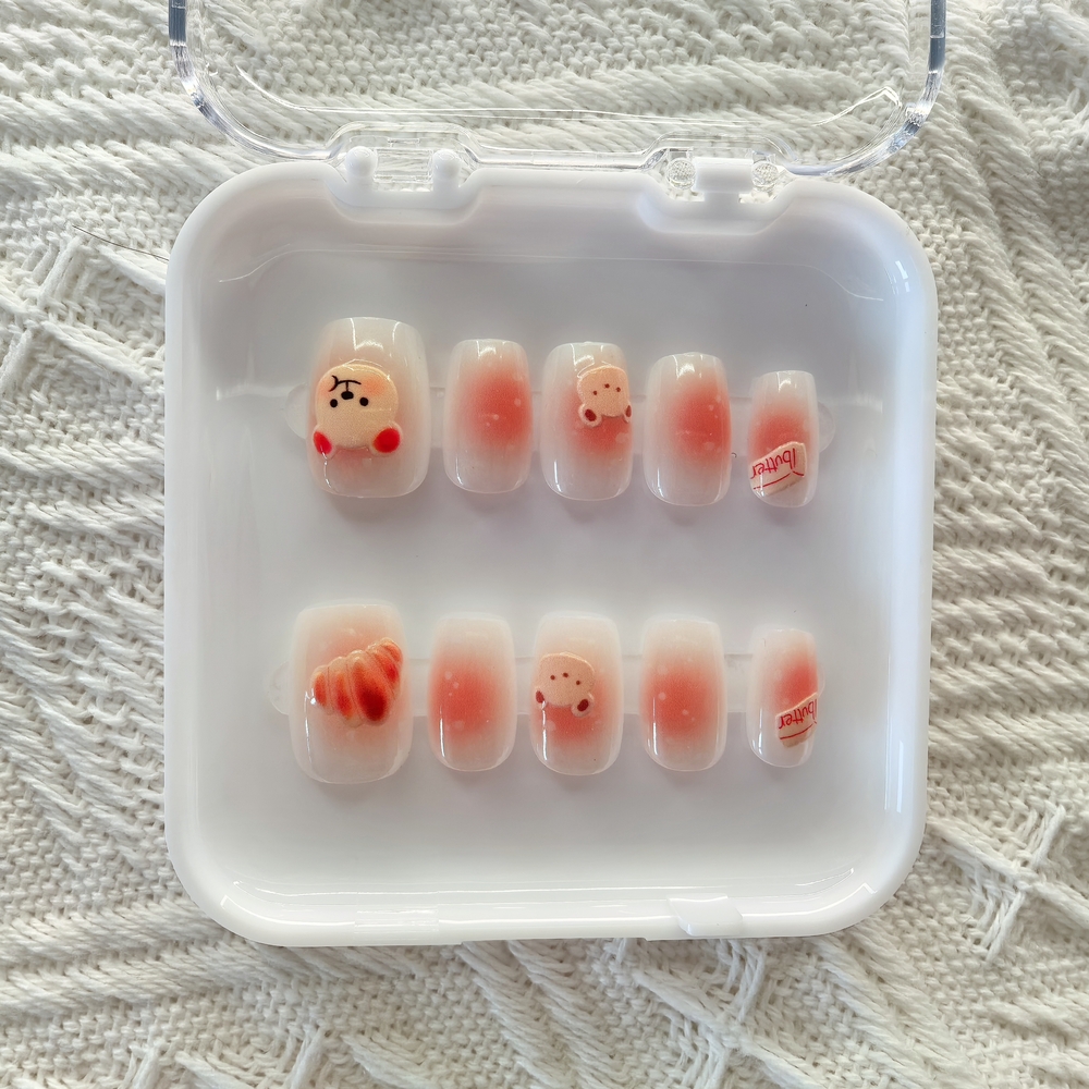 Cute Pink Bear Press-On Nail